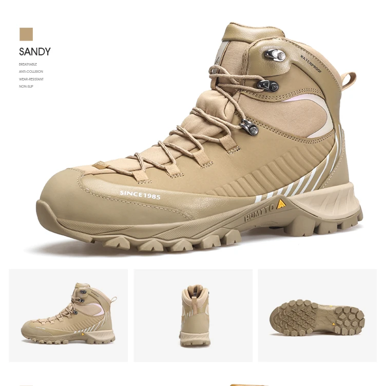 HUMTTO Waterproof Boots for Men Luxury Designer Outdoor Hiking Shoes Climbing Trekking Sneakers Leather Safety Mens Ankle Boots