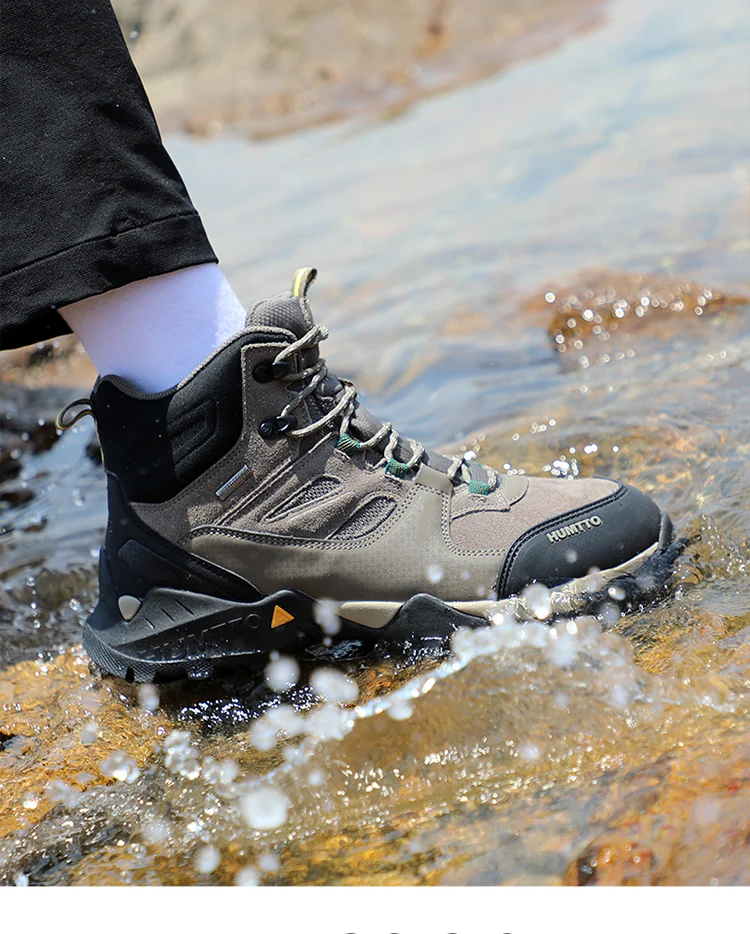 HUMTTO Waterproof Boots for Men Luxury Designer Outdoor Hiking Shoes Climbing Trekking Sneakers Leather Safety Mens Ankle Boots