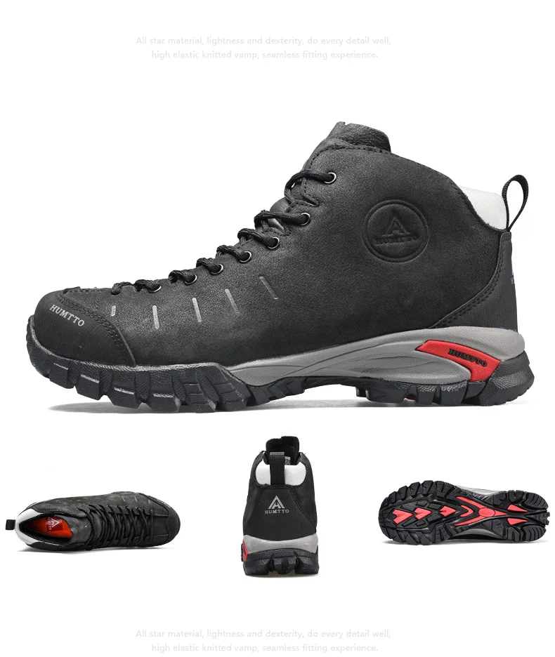 HUMTTO Waterproof Boots for Men Luxury Designer Outdoor Hiking Shoes Climbing Trekking Sneakers Leather Safety Mens Ankle Boots