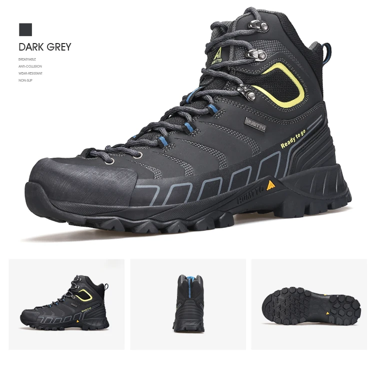 HUMTTO Waterproof Boots for Men Luxury Designer Outdoor Hiking Shoes Climbing Trekking Sneakers Leather Safety Mens Ankle Boots