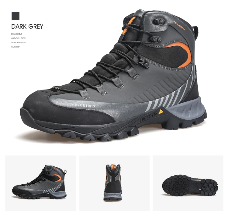 HUMTTO Waterproof Boots for Men Luxury Designer Outdoor Hiking Shoes Climbing Trekking Sneakers Leather Safety Mens Ankle Boots