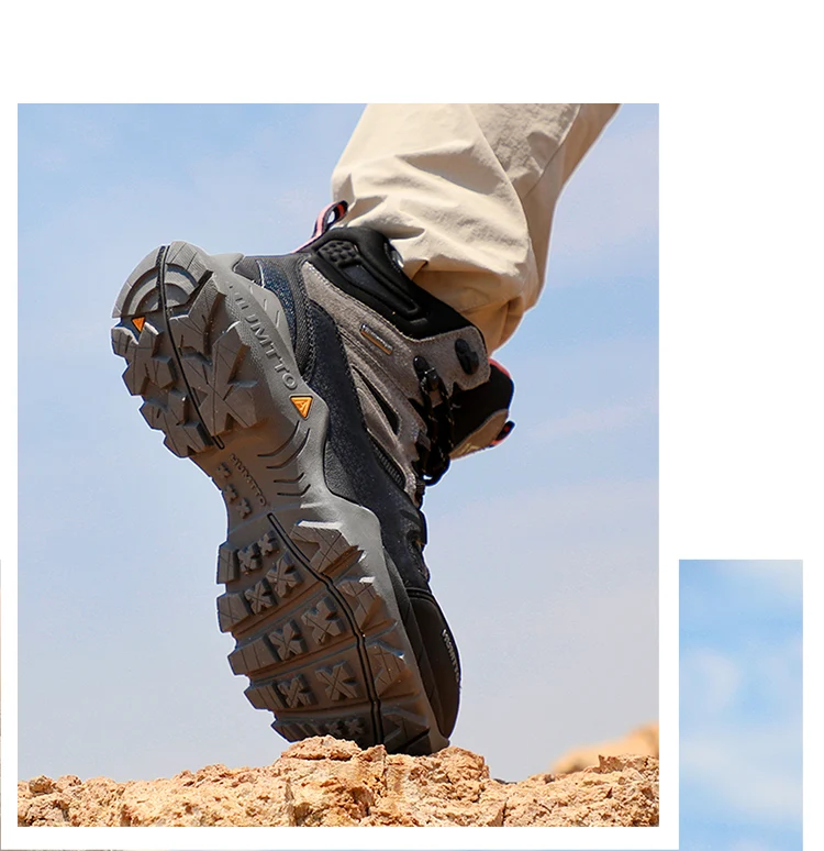 HUMTTO Waterproof Boots for Men Luxury Designer Outdoor Hiking Shoes Climbing Trekking Sneakers Leather Safety Mens Ankle Boots