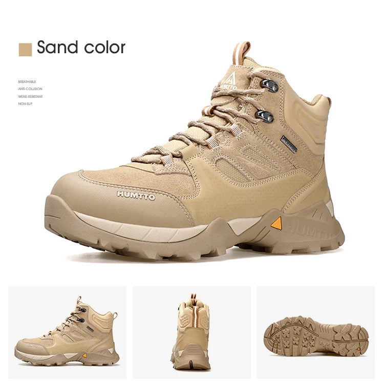HUMTTO Waterproof Boots for Men Luxury Designer Outdoor Hiking Shoes Climbing Trekking Sneakers Leather Safety Mens Ankle Boots