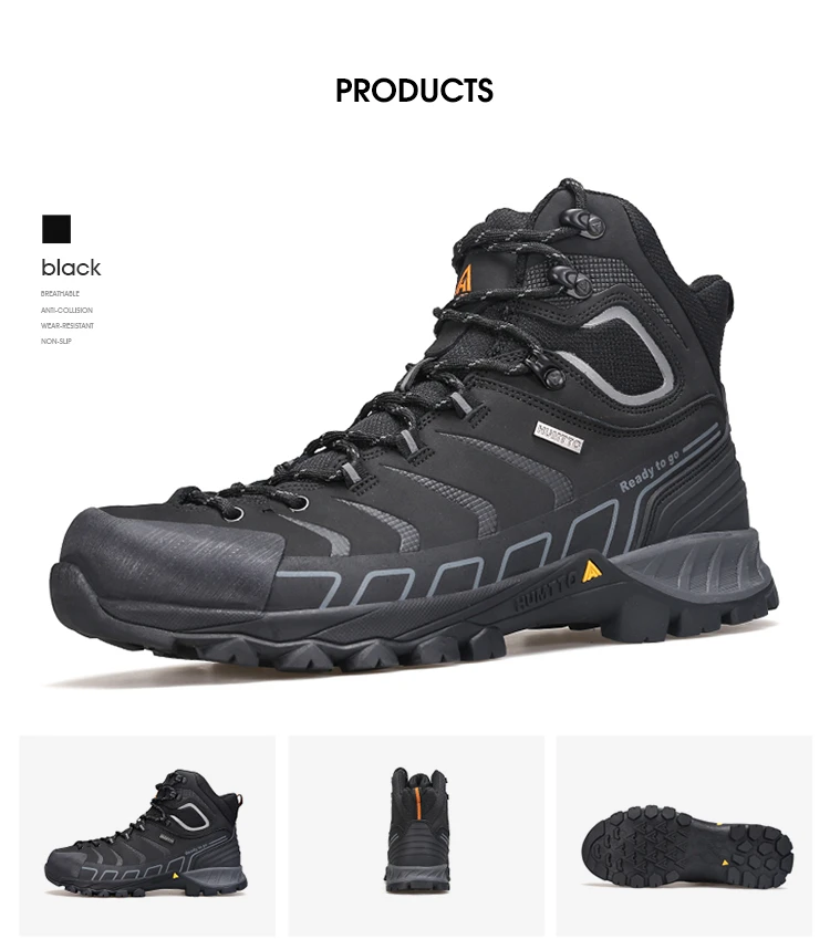 HUMTTO Waterproof Boots for Men Luxury Designer Outdoor Hiking Shoes Climbing Trekking Sneakers Leather Safety Mens Ankle Boots