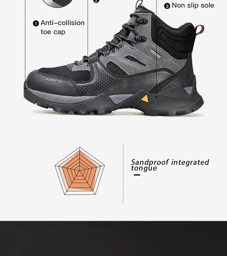 HUMTTO Waterproof Boots for Men Luxury Designer Outdoor Hiking Shoes Climbing Trekking Sneakers Leather Safety Mens Ankle Boots