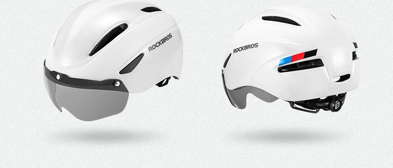 ROCKBROS Bicycle Helmet Aero Cycling Helmet Integrally-molded Bike Helmet Men Women Goggles Lens MTB Road Cycling Equipment