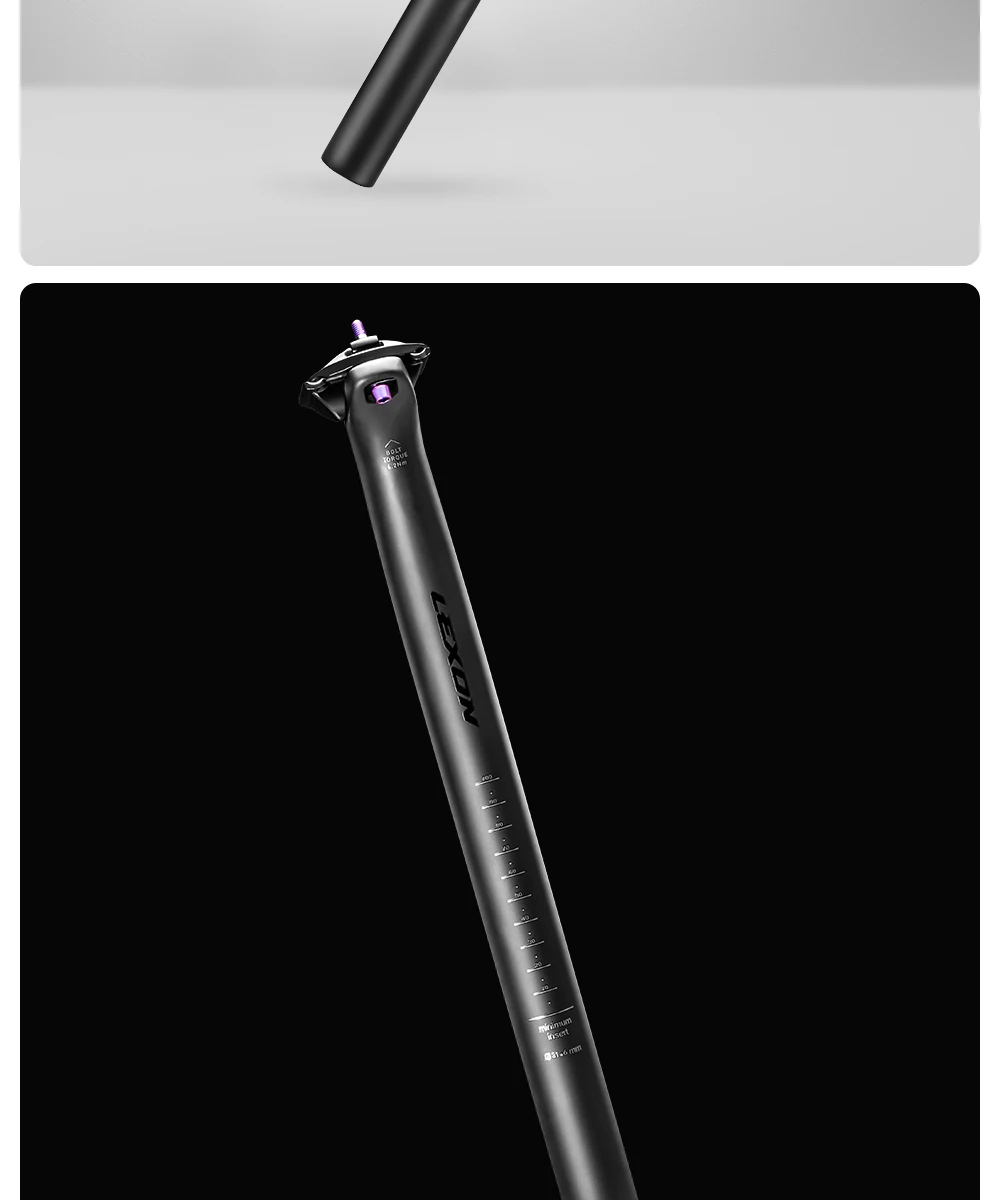 LEXON Ultralight 145g/155g Bicycle Seatpost Carbon 27.2/31.6mm Two Sizes MTB/Gravel/Road Bike Seating Tube 350mm Length Seatpost