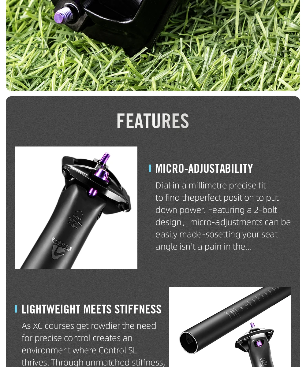 LEXON Ultralight 145g/155g Bicycle Seatpost Carbon 27.2/31.6mm Two Sizes MTB/Gravel/Road Bike Seating Tube 350mm Length Seatpost