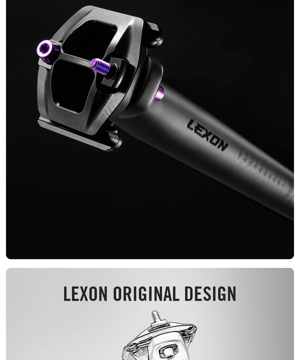 LEXON Ultralight 145g/155g Bicycle Seatpost Carbon 27.2/31.6mm Two Sizes MTB/Gravel/Road Bike Seating Tube 350mm Length Seatpost