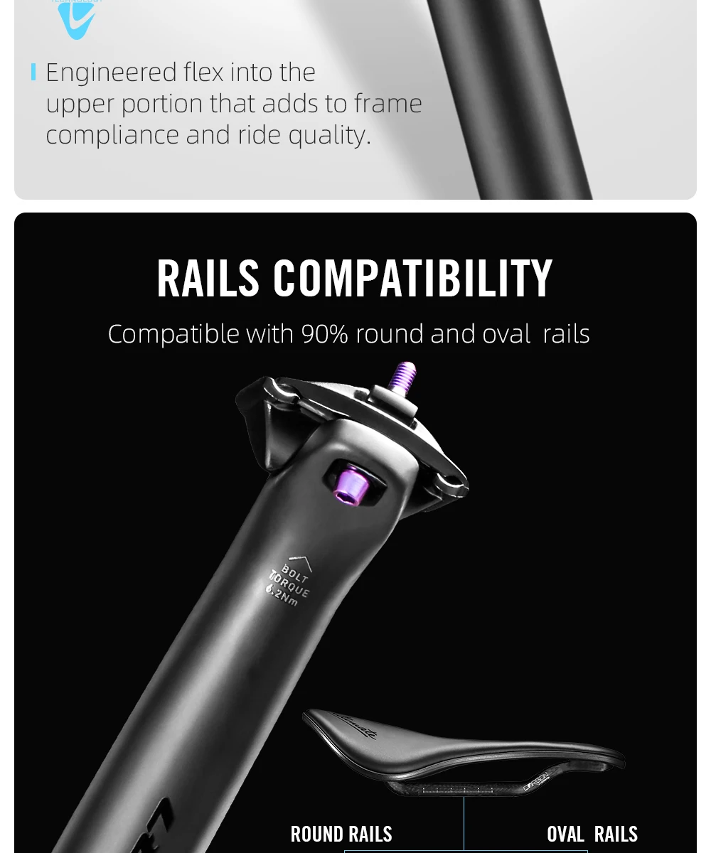 LEXON Ultralight 145g/155g Bicycle Seatpost Carbon 27.2/31.6mm Two Sizes MTB/Gravel/Road Bike Seating Tube 350mm Length Seatpost