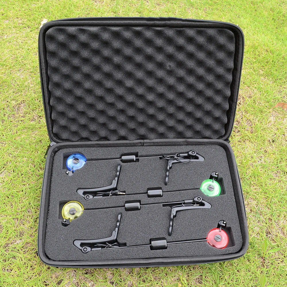 Hirisi LED Carp Fishing Swingers Drop Off Indicator 4 Color In Zipped Case Carp Fishing Equipment B2022