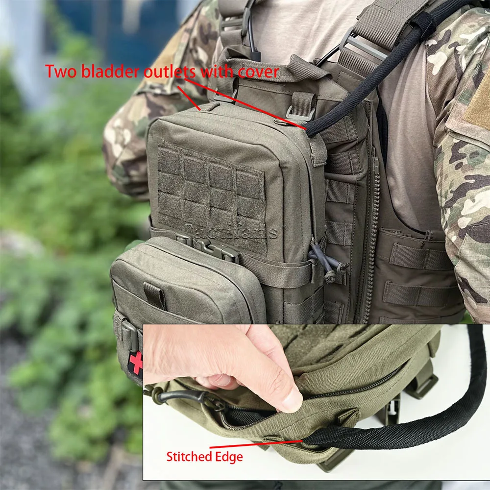 Mini Hydration Bag 2 In 1 Mini Hydration Pack Rip Away IFAK Medical Pouch Med Patch MOLLE Pouch Hunting Bag