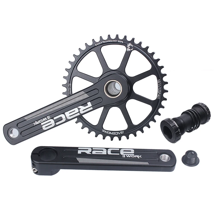 RACEWORK Road Bike Crankset 10/11/12 Speed 172.5/175mm Single Chainring 42/44T Wide And Narrow Sprocket CrankSet For GXP