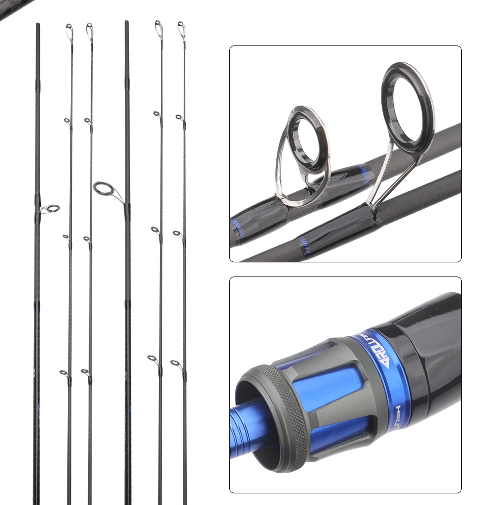 ROLLFISH 2 Tips Power M/MH Spinning Casting Carbon Fiber Lure Fishing Rod Freshwater salt Fishing Rod Bass Fishing WT 101-133g
