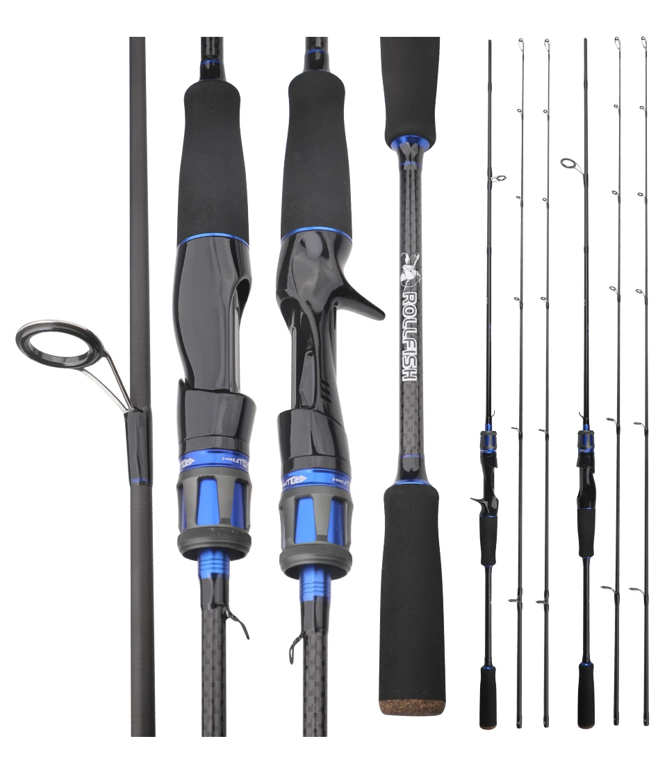 ROLLFISH 2 Tips Power M/MH Spinning Casting Carbon Fiber Lure Fishing Rod Freshwater salt Fishing Rod Bass Fishing WT 101-133g