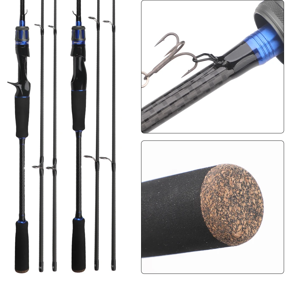 ROLLFISH 2 Tips Power M/MH Spinning Casting Carbon Fiber Lure Fishing Rod Freshwater salt Fishing Rod Bass Fishing WT 101-133g