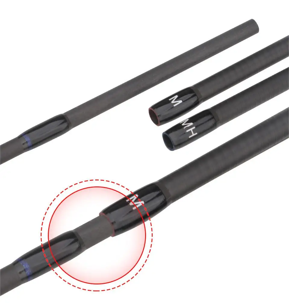 ROLLFISH 2 Tips Power M/MH Spinning Casting Carbon Fiber Lure Fishing Rod Freshwater salt Fishing Rod Bass Fishing WT 101-133g
