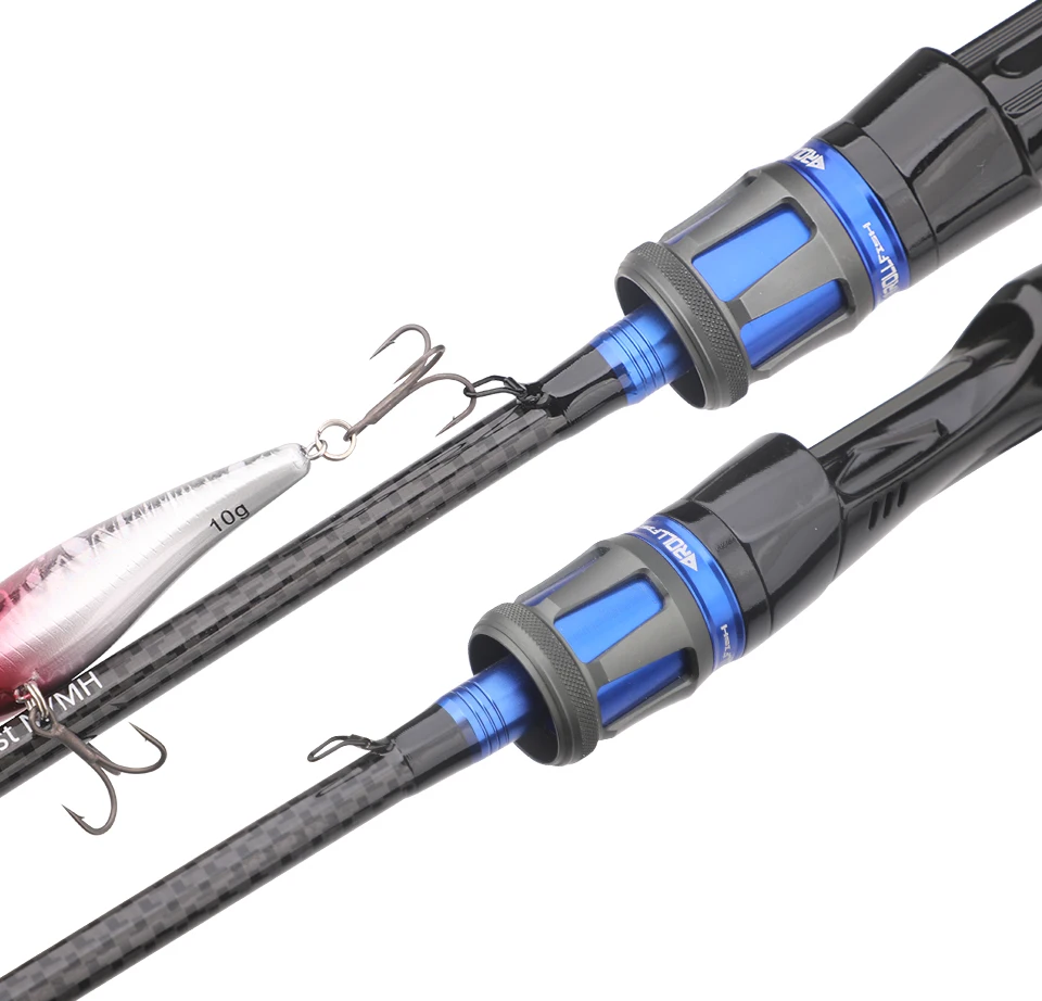 ROLLFISH 2 Tips Power M/MH Spinning Casting Carbon Fiber Lure Fishing Rod Freshwater salt Fishing Rod Bass Fishing WT 101-133g