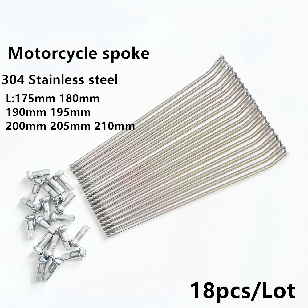 18pcs/lot Motorcycle Spoke Diameter 4.0mm 170/175/180/190/195/200/205/210/225/238mm Bicycle Spoke Off-Road Motorcycle Spoke