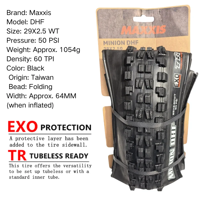 Maxxis Minion DHF (M301Ru) 26x2.3 27.5x2.3/2.5/2.8 29x2.3/2.5 Folding Downhill Tires For Mountain Bikes Are More Wear-resistant