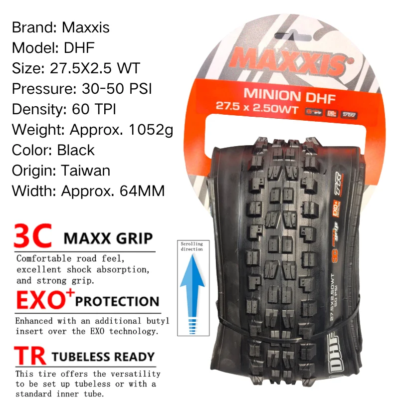 Maxxis Minion DHF (M301Ru) 26x2.3 27.5x2.3/2.5/2.8 29x2.3/2.5 Folding Downhill Tires For Mountain Bikes Are More Wear-resistant