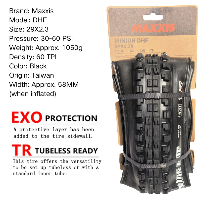 Maxxis Minion DHF (M301Ru) 26x2.3 27.5x2.3/2.5/2.8 29x2.3/2.5 Folding Downhill Tires For Mountain Bikes Are More Wear-resistant