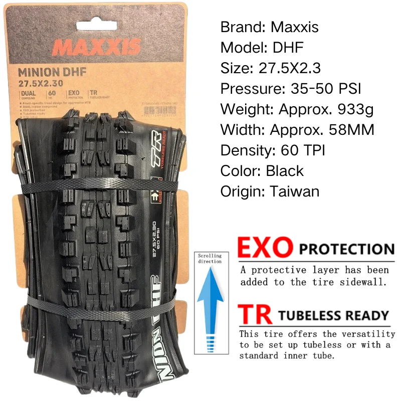 Maxxis Minion DHF (M301Ru) 26x2.3 27.5x2.3/2.5/2.8 29x2.3/2.5 Folding Downhill Tires For Mountain Bikes Are More Wear-resistant