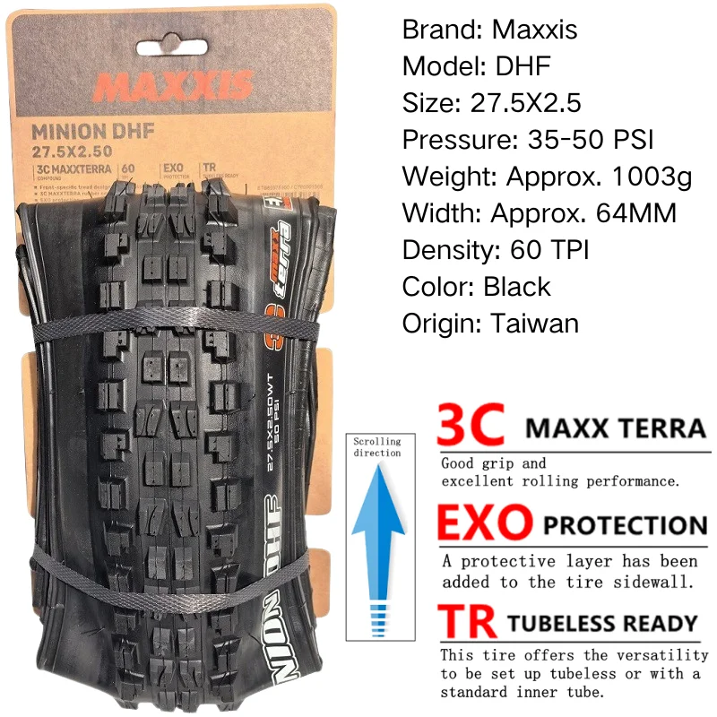 Maxxis Minion DHF (M301Ru) 26x2.3 27.5x2.3/2.5/2.8 29x2.3/2.5 Folding Downhill Tires For Mountain Bikes Are More Wear-resistant