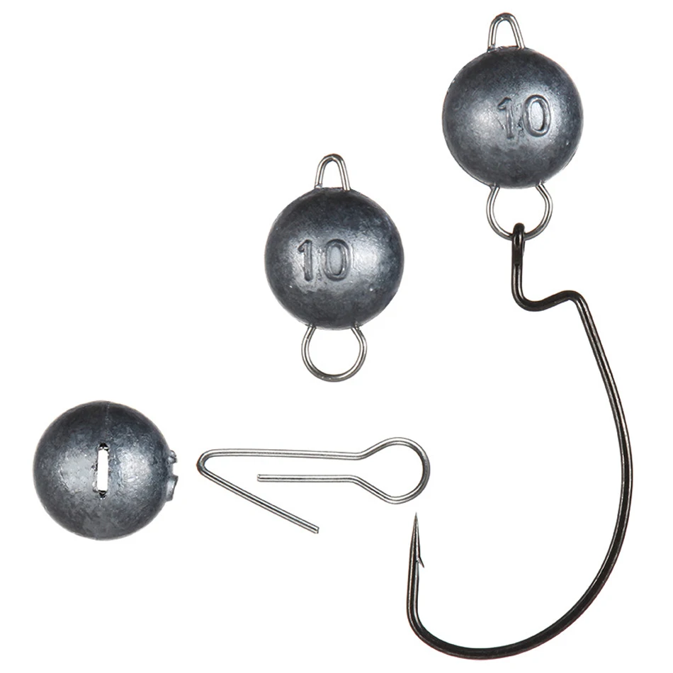 5pcs 2g-18g Fishing Weight Sinker Jig Head Deep Water Bullet Weight with Swivel Round Ball Sinkers Fishing Tackle Accessories