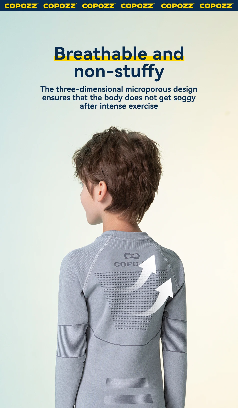 COPOZZ Children Winter Ski Thermal Underwear Sets Boys Girls Warm Breathable Thermo Underwear Johns Thermo Underwear For Kids