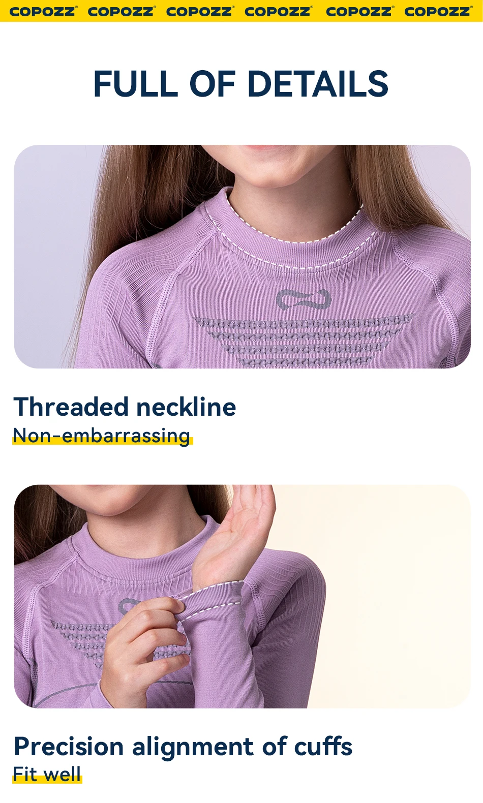 COPOZZ Children Winter Ski Thermal Underwear Sets Boys Girls Warm Breathable Thermo Underwear Johns Thermo Underwear For Kids