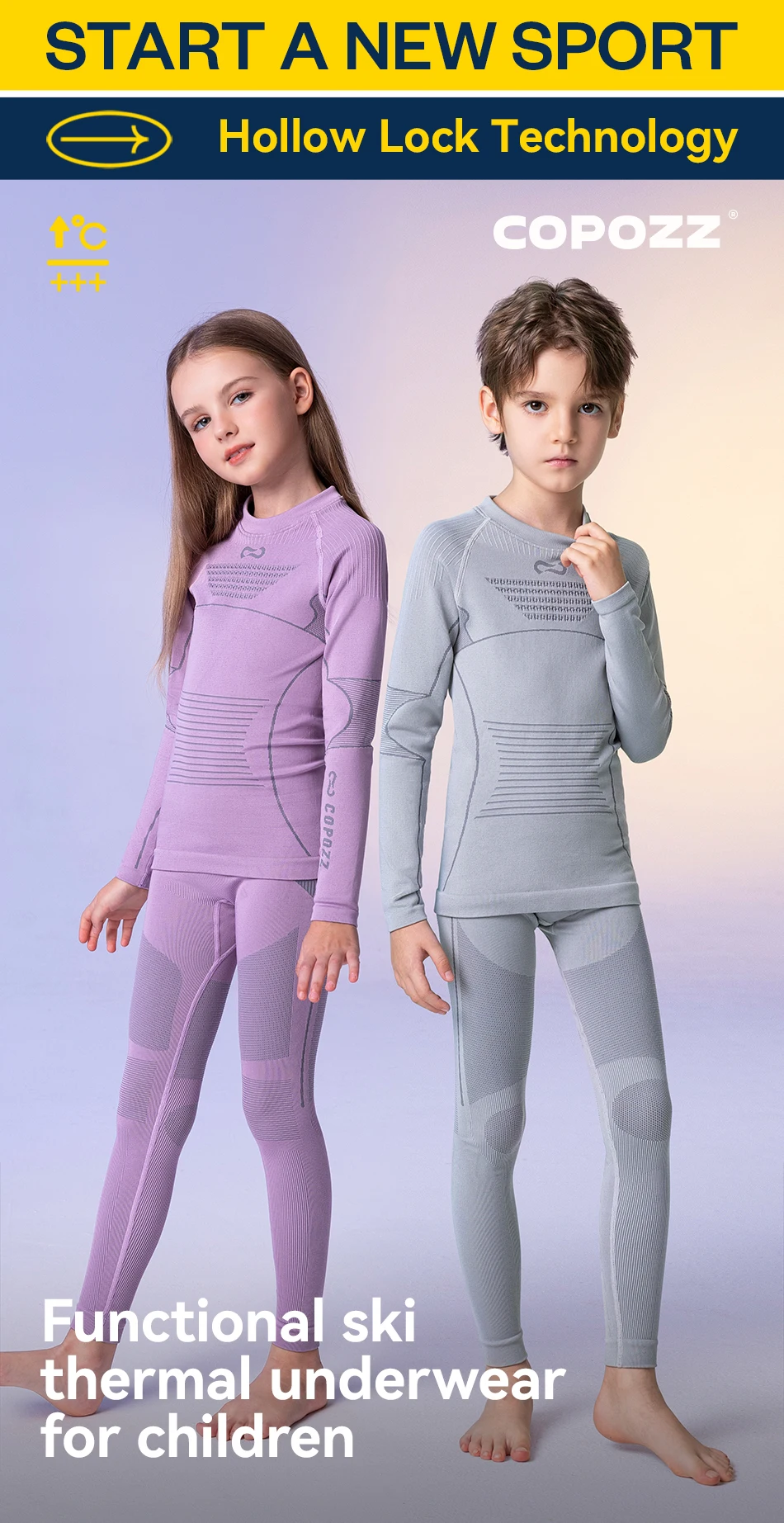 COPOZZ Children Winter Ski Thermal Underwear Sets Boys Girls Warm Breathable Thermo Underwear Johns Thermo Underwear For Kids