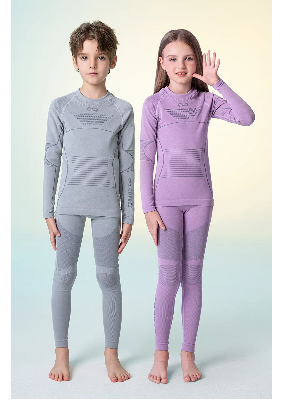 COPOZZ Children Winter Ski Thermal Underwear Sets Boys Girls Warm Breathable Thermo Underwear Johns Thermo Underwear For Kids