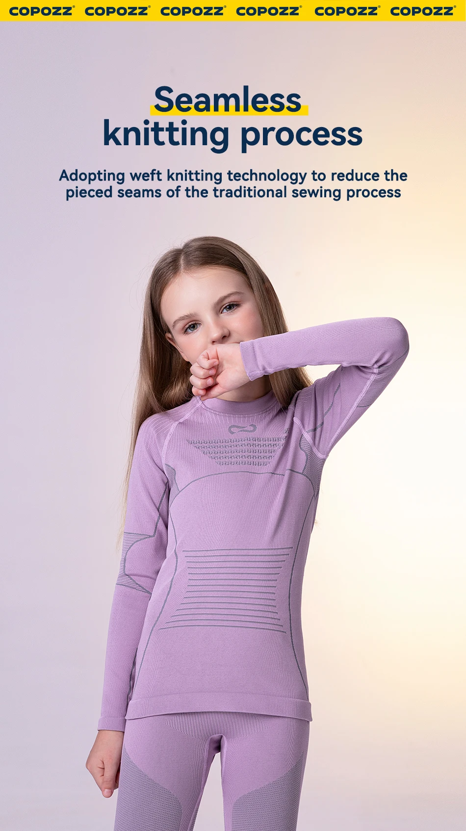 COPOZZ Children Winter Ski Thermal Underwear Sets Boys Girls Warm Breathable Thermo Underwear Johns Thermo Underwear For Kids