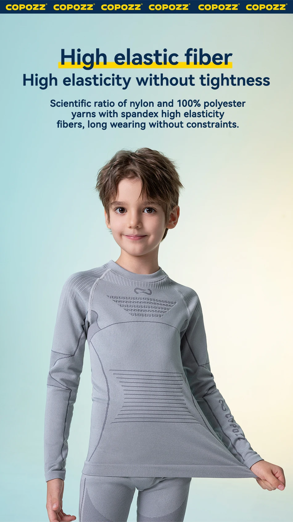 COPOZZ Children Winter Ski Thermal Underwear Sets Boys Girls Warm Breathable Thermo Underwear Johns Thermo Underwear For Kids