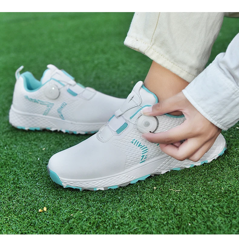 LiXingMing Golf Shoes Women Pink Professional Water proof Spikeless Golf Sport Shoes Outdoor Training Golf Walking Sneakers