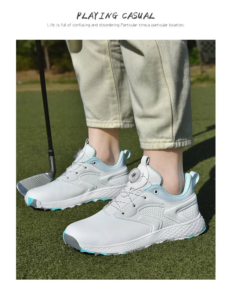 LiXingMing Golf Shoes Women Pink Professional Water proof Spikeless Golf Sport Shoes Outdoor Training Golf Walking Sneakers