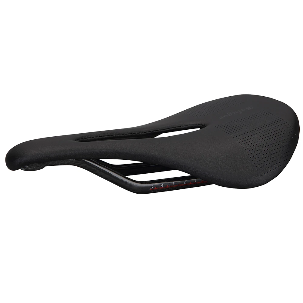 The New BALUGOE Carbon+Leather Road Bike Saddle MTB Bicycle Saddles Mountain Bike Racing Saddle PU Breathable Soft Seat Cushion