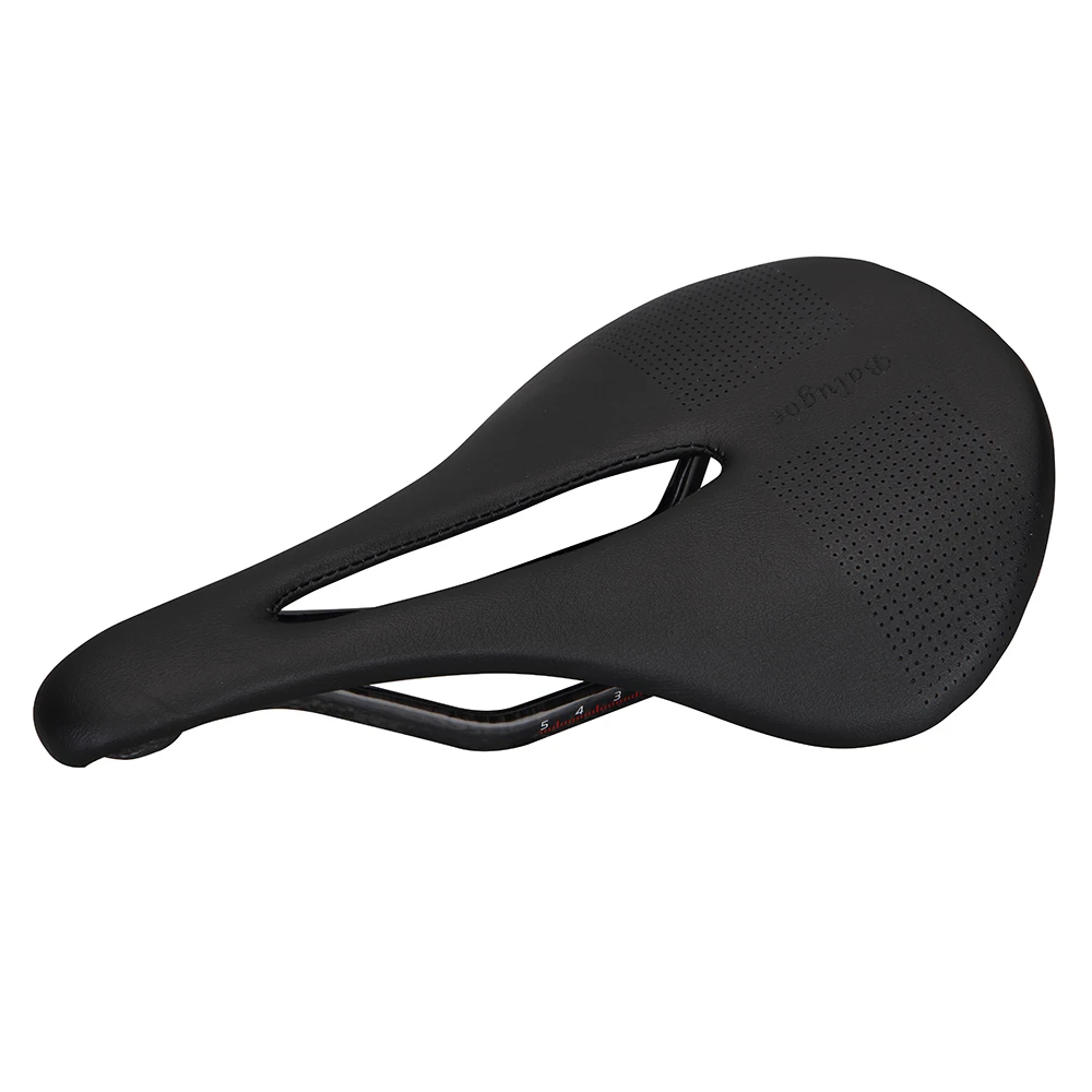 The New BALUGOE Carbon+Leather Road Bike Saddle MTB Bicycle Saddles Mountain Bike Racing Saddle PU Breathable Soft Seat Cushion