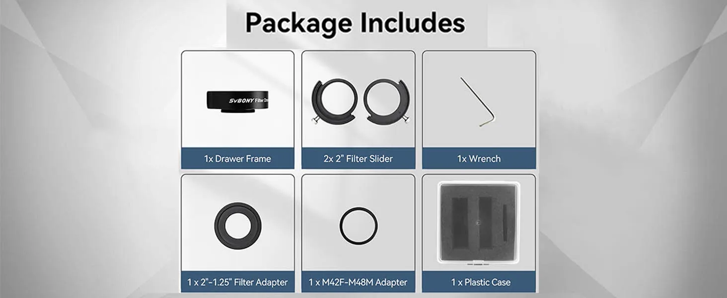 Svbony SV226 Filter Drawer Integrated Molding Nti-Light-Leaking Design with Holder for Filter Mounted Deep Sky Photography
