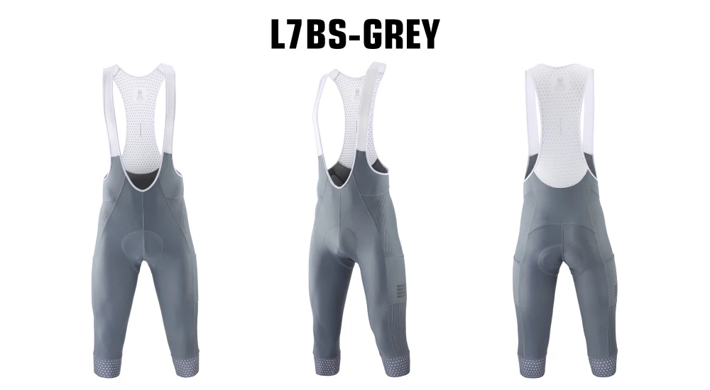 KEMALOCE Cycling Pants 3/4 Summer Anti-UV High End Gel Pad Bike Bib Pants 3/4 Solid Black/Grey/Blue Spring Bicycle Knicker