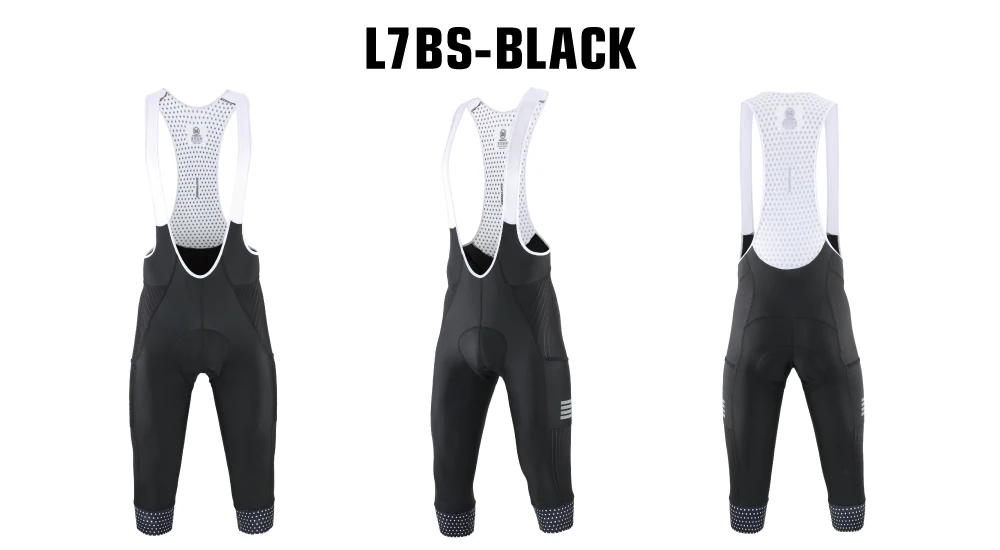KEMALOCE Cycling Pants 3/4 Summer Anti-UV High End Gel Pad Bike Bib Pants 3/4 Solid Black/Grey/Blue Spring Bicycle Knicker