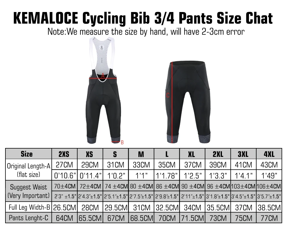 KEMALOCE Cycling Pants 3/4 Summer Anti-UV High End Gel Pad Bike Bib Pants 3/4 Solid Black/Grey/Blue Spring Bicycle Knicker
