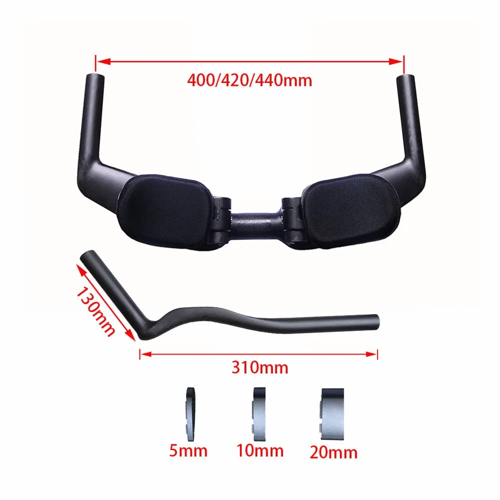 No Logo Full Carbon Handlebar Road Race Rest Handlebar TT Bar Triathlon Bar 22.2/31.8mm Time Trial Handles Only Bar