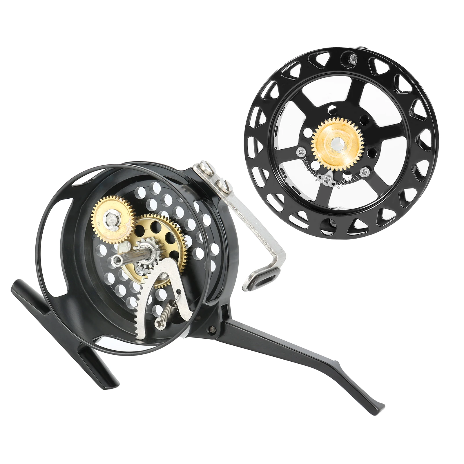 Automatic Fly Fishing Reel Spool Removeable CNC Machined Aluminum 75mm Out Diameter Large-Arbour for Freshwater Nymph Fishing