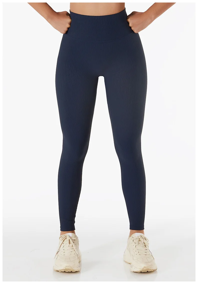 New Ribbed Seamless Yoga Pants High Waist Gym Leggings Sport Women Fitness Female Legging Tummy Control Running Tights