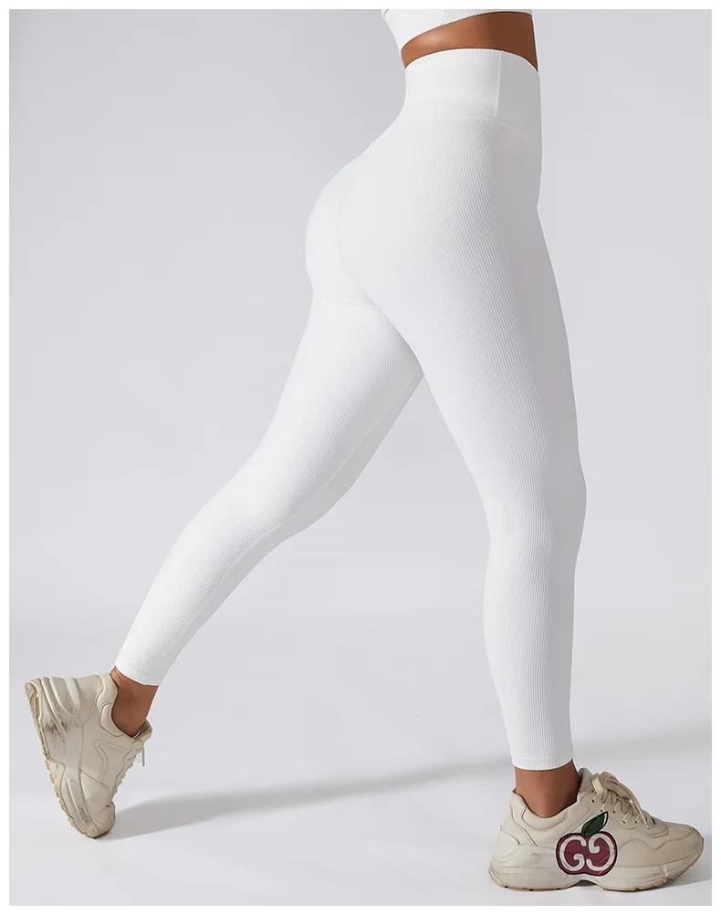 New Ribbed Seamless Yoga Pants High Waist Gym Leggings Sport Women Fitness Female Legging Tummy Control Running Tights
