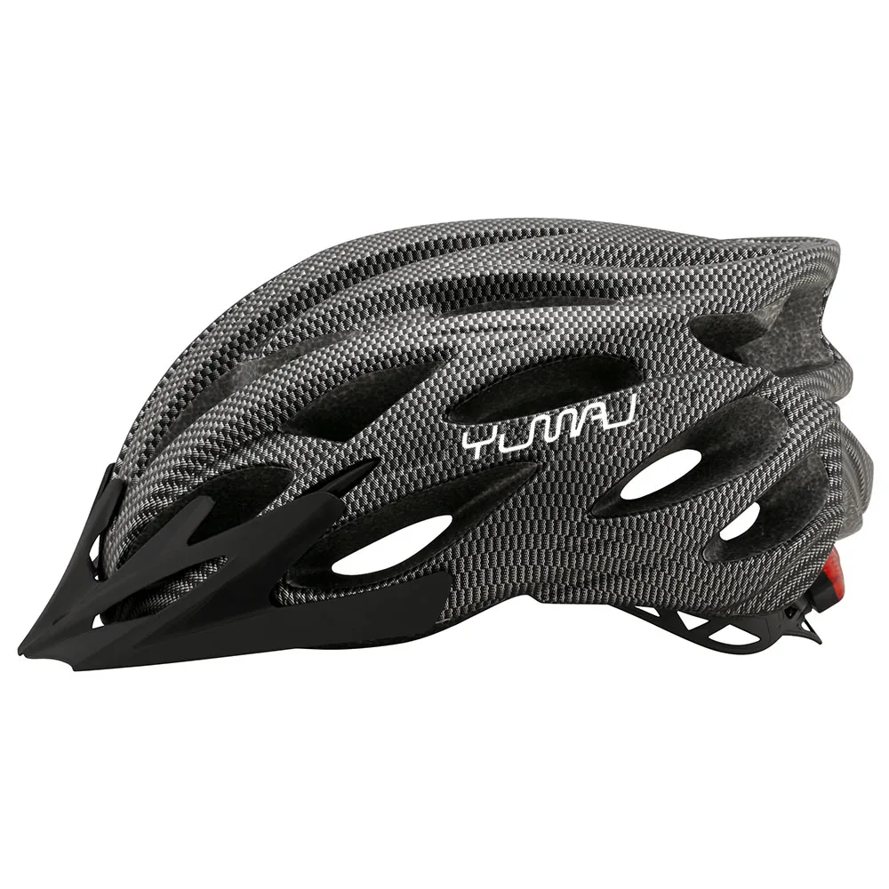 230g YUMAJ Ultralight Helmet Road Mountain Helmet Intergrally-molded with Removable Visor Goggles Bike Taillight Helmet CB-26