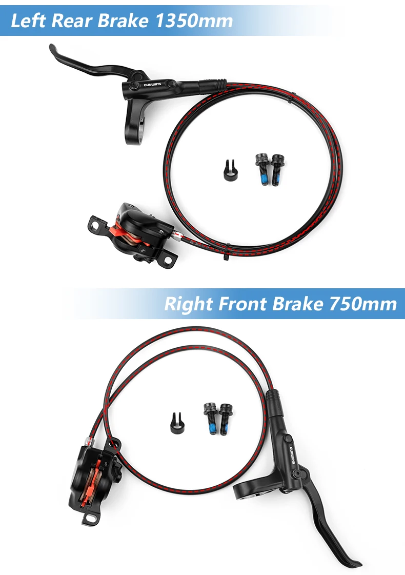 Shimano BR MT200 Hydraulic Disc Brake 1550 1500 1450 850 800mm Left Front Right Rear Brake Set RT-10/26/56 160 180mm Rotor