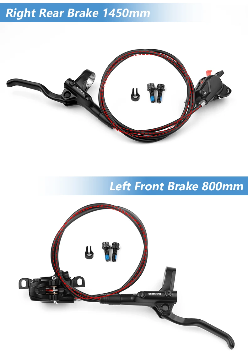 Shimano BR MT200 Hydraulic Disc Brake 1550 1500 1450 850 800mm Left Front Right Rear Brake Set RT-10/26/56 160 180mm Rotor